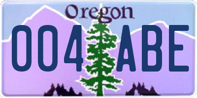OR license plate 004ABE
