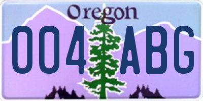 OR license plate 004ABG