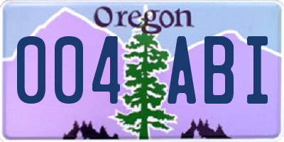 OR license plate 004ABI