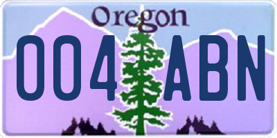 OR license plate 004ABN