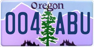 OR license plate 004ABU
