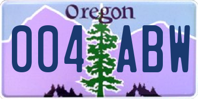 OR license plate 004ABW