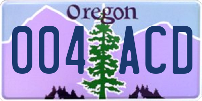 OR license plate 004ACD