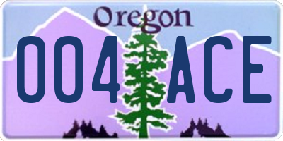 OR license plate 004ACE