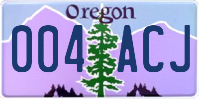 OR license plate 004ACJ