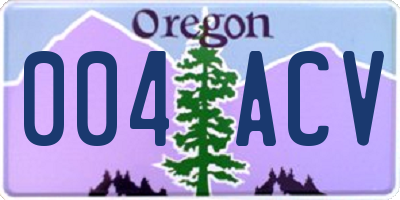 OR license plate 004ACV