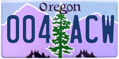 OR license plate 004ACW