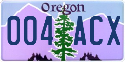 OR license plate 004ACX