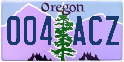 OR license plate 004ACZ