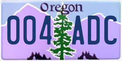 OR license plate 004ADC