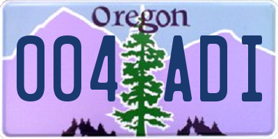 OR license plate 004ADI