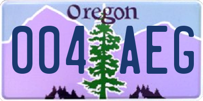 OR license plate 004AEG