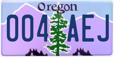 OR license plate 004AEJ