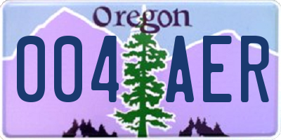 OR license plate 004AER