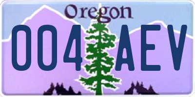 OR license plate 004AEV