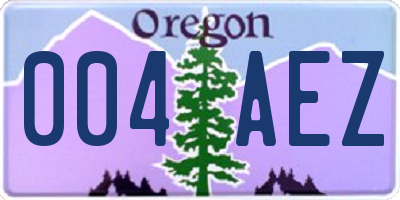 OR license plate 004AEZ