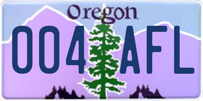 OR license plate 004AFL