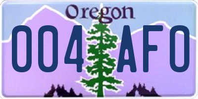 OR license plate 004AFO