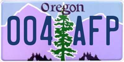 OR license plate 004AFP