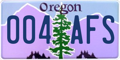 OR license plate 004AFS