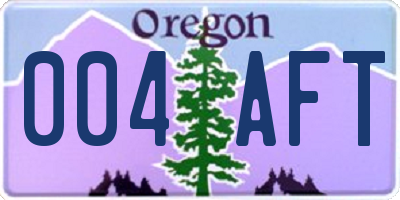 OR license plate 004AFT
