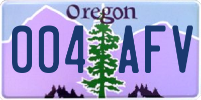 OR license plate 004AFV