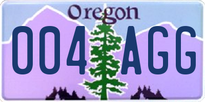 OR license plate 004AGG