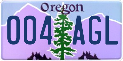OR license plate 004AGL