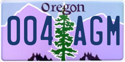 OR license plate 004AGM