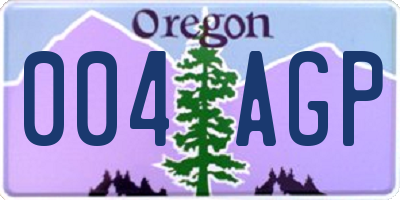 OR license plate 004AGP