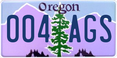 OR license plate 004AGS