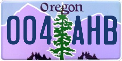 OR license plate 004AHB