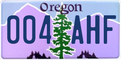 OR license plate 004AHF