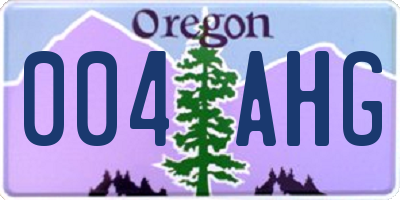 OR license plate 004AHG