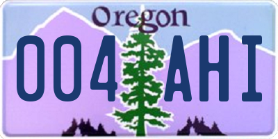 OR license plate 004AHI