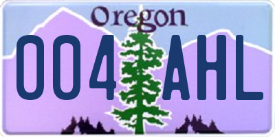 OR license plate 004AHL