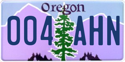 OR license plate 004AHN