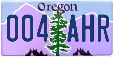 OR license plate 004AHR