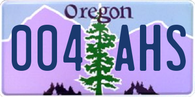 OR license plate 004AHS