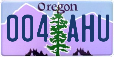 OR license plate 004AHU