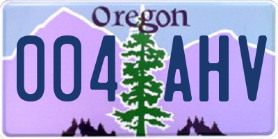 OR license plate 004AHV