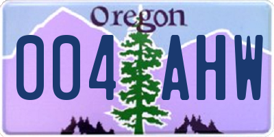 OR license plate 004AHW