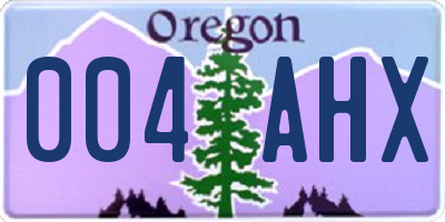 OR license plate 004AHX