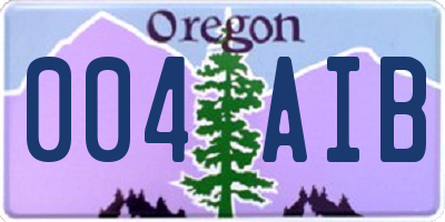OR license plate 004AIB