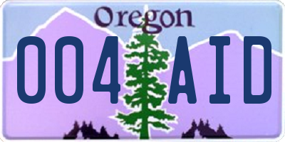 OR license plate 004AID