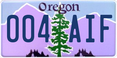 OR license plate 004AIF