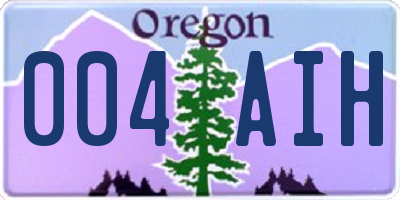 OR license plate 004AIH