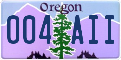OR license plate 004AII