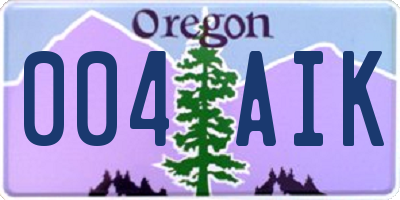OR license plate 004AIK
