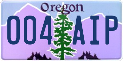 OR license plate 004AIP